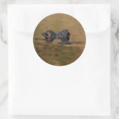 Alligator Runder Aufkleber (Tasche)