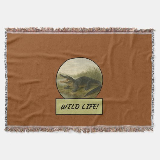 Alligator Saddle Brown Throw Blanket Decke (Vorderseite)