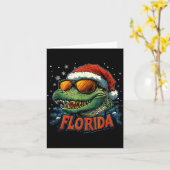 Alligator Santa Funny Florida Holiday Christmas Xm Karte (Gelbe Blume)