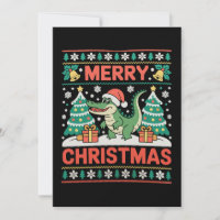Alligator Santa Hut hässlicher Sweater Weihnachtsb