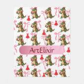 Alligator Sassy Apples Ribbons Dress Fleecedecke (Vorderseite)
