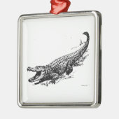 Alligator Silbernes Ornament (Links)