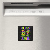 Alligator Six Seven Bruh 6 7 Meme Mardi Gras Karne Magnet (In Situ (Geschirrspüler))