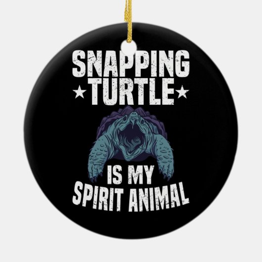 Alligator Snapping Turtle Vater Pater Pet Turtle Keramik Ornament (Hinten)