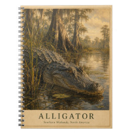 Alligator Southern Wetlands VINTAGE Notizblock