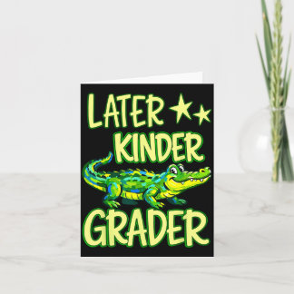 Alligator später Kind Grader letzter Schultag Ende Karte