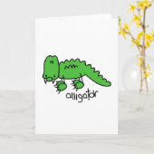 Alligator Stick Figur Card Karte (Gelbe Blume)