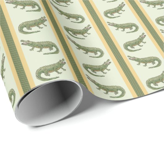 Alligator-Streifen Geschenkpapier (Rolleneckpunkt)