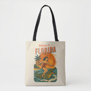 Alligator-Surfer-Strand-Pin-Up   Retro-Küsten-Surf Tasche