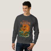 Alligator Surfing Coastal Life Graphic Retro Surf Sweatshirt (Vorne ganz)