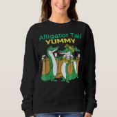 Alligator Tail Drinking Teams Bar Humorous Sweatshirt (Vorderseite)