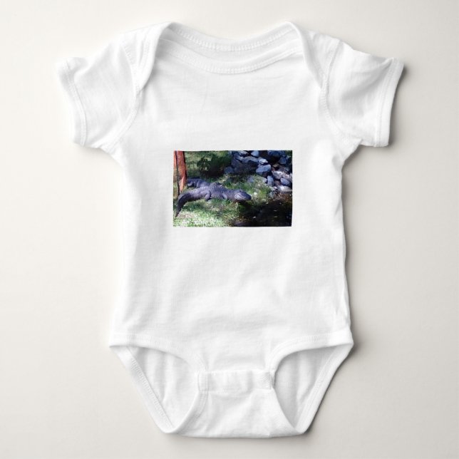 Alligator! Tierdesign Baby Strampler (Vorderseite)