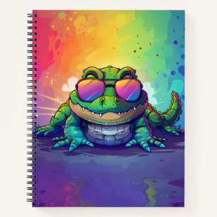 Alligator Tragen einer Sonnenbrille Sketch Book Notizblock