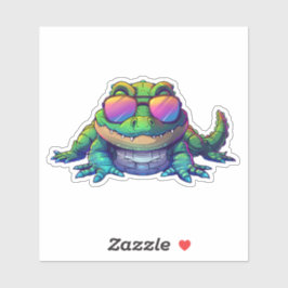 Alligator trägt eine Sonnenbrille Aufkleber