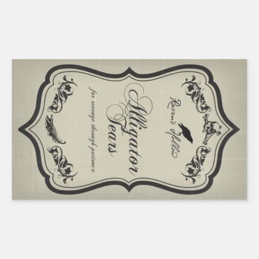 Alligator-Tränen Halloween-Jar-Aufkleber Rechteckiger Aufkleber (Vorderseite)