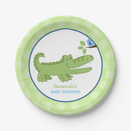 Alligator und Blue Bird Baby Shower Paper Plate Pappteller