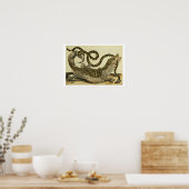 Alligator und Schlange, 1730 (farbige Gravur) Poster (Küche)