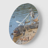 Alligator und Trikolon Große Wanduhr (Winkel)