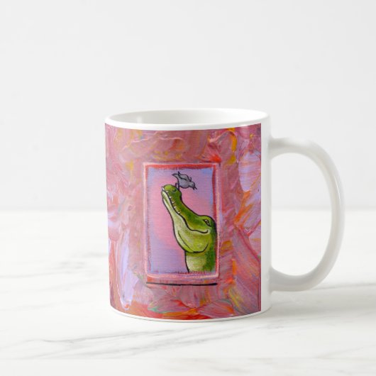 Alligator- und Vogelbalance der einzigartigen Kaffeetasse (Rechts)