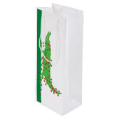 Alligator Valentine Weinbeutel Geschenktüte Für Weinflaschen (Vorderseite Schrägansicht)