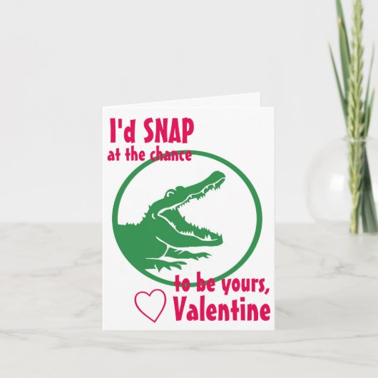 Alligator Valentine's Day card Feiertagskarte (Vorderseite)