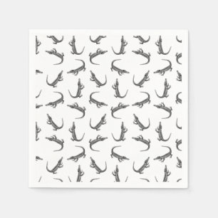 Alligator Vintag Art Muster CUSTOM BG FARBE Serviette