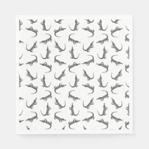 Alligator Vintag Art Muster CUSTOM BG FARBE Serviette