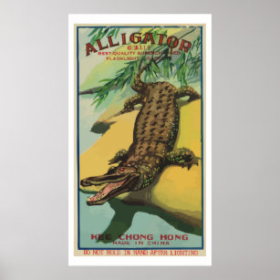 Alligator (Vintager chinesischer Firecracker) Poster
