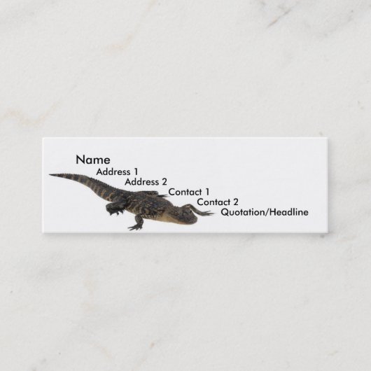 Alligator-Visitenkarte Mini Visitenkarte (Vorderseite)