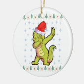 Alligator Weihnachts-Shirt Weihnachtsmannmütze Kro Keramik Ornament (Links)