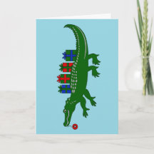 Alligator-Weihnachtskarte
