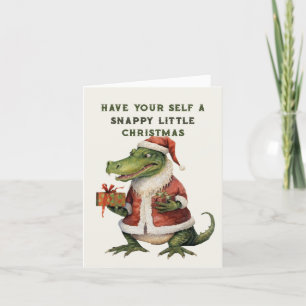Alligator-Weihnachtskarte gefaltet Feiertagskarte