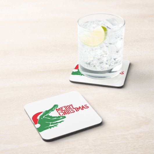 Alligator-Weihnachtskork-Untersetzer Untersetzer (Rechte Seite)