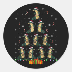 Alligator Weihnachtsmannmütze Xmas Lights Men Wome Runder Aufkleber