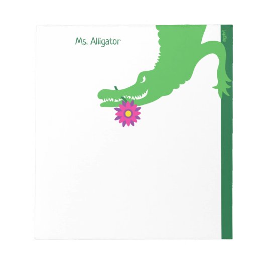 Alligator Whimsical Notepad Notizblock (Vorderseite)