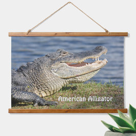 Alligator Wildlife Nature Closeup Fotografie Wandteppich Mit Holzrahmen