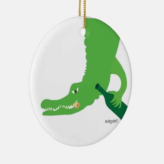 Alligator Wine Ornament (Rechts)