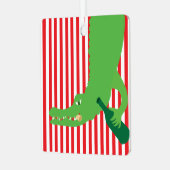 Alligator Wine Ornament Aus Metall (Vorderseite links)