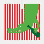 Alligator Wine Ornament Aus Metall (Vorderseite)