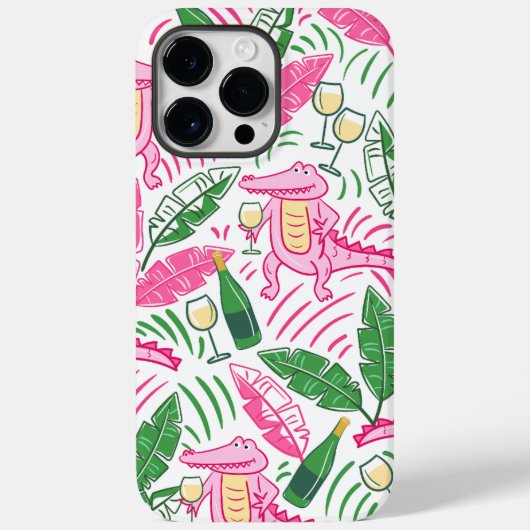 Alligator Wine Pink Green Preppy Case-Mate iPhone Hülle (Rückseite)