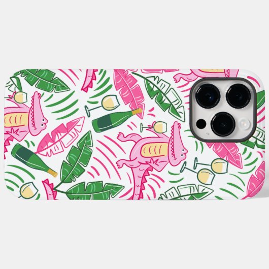 Alligator Wine Pink Green Preppy Case-Mate iPhone Hülle (Rückseite (Horizontal))