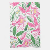 Alligator Wine Pink Green Preppy Geschirrtuch (Vertikal)