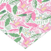 Alligator Wine Pink Green Preppy Mittelgroßer Tischläufer (Ecke)