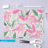 Alligator Wine Pink Green Preppy Seidenpapier (Handwerk)