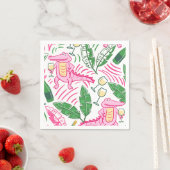 Alligator Wine Pink Green Preppy Serviette (Beispiel)