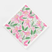 Alligator Wine Pink Green Preppy Small Serviette (Ecke)
