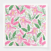 Alligator Wine Pink Green Preppy Small Serviette (Vorderseite)