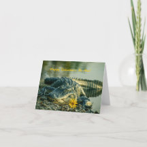 Alligator with flower Happy Valentines