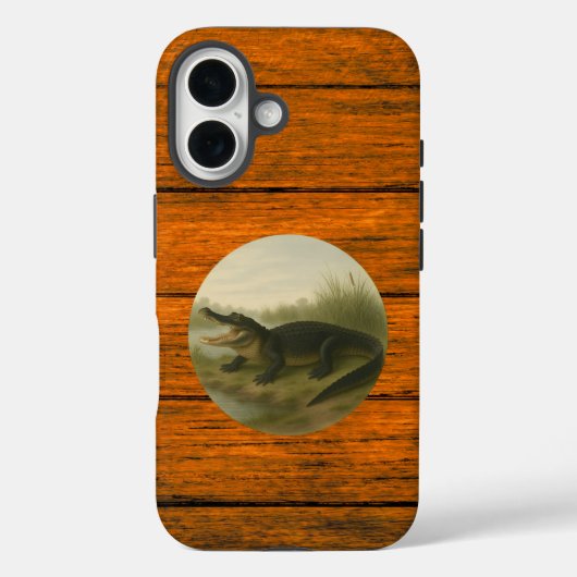 Alligator Wood Grain iPhone 16 Fall Case-Mate iPhone Hülle (Rückseite)