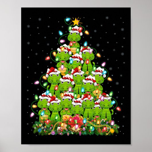 Alligator Xmas Tree Lighting Santa Alligator Chris Poster (Vorne)